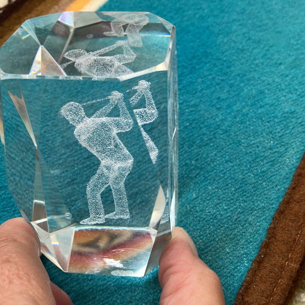 VINTAGE SWANK PUTTER CUP GANZ FIGURINE LASER ETCHED 3 D CUBE HAND PAINTED MUG - Picture 5 of 17